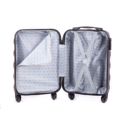 Mała walizka podróżna na kółkach (bagaż podręczny) SOLIER STL402 ABS S ciemnoszara  Solier  Skorzana.com