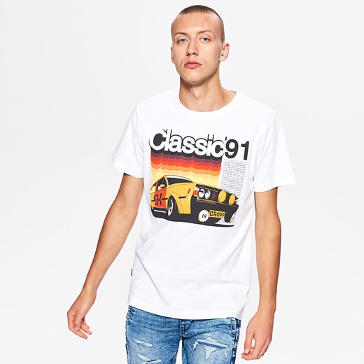 Cropp - Koszulka z nadrukiem z kolekcji cars - Biały Cropp  S 