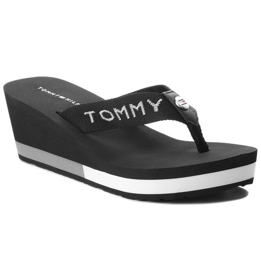 Japonki TOMMY HILFIGER - Corporate Beach Sandal FW0FW02958  Black 990  Tommy Hilfiger 37 eobuwie.pl