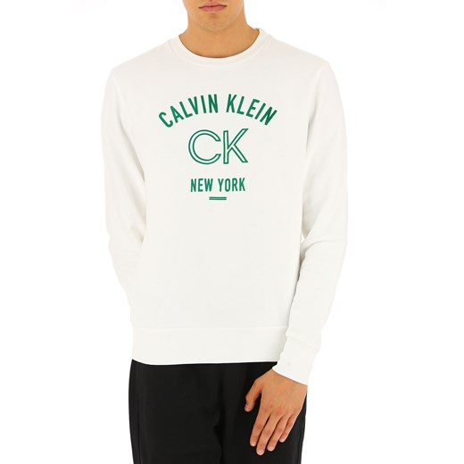Calvin Klein Bluza dla Mężczyzn Na Wyprzedaży, Biały, Bawełna, 2019, M S