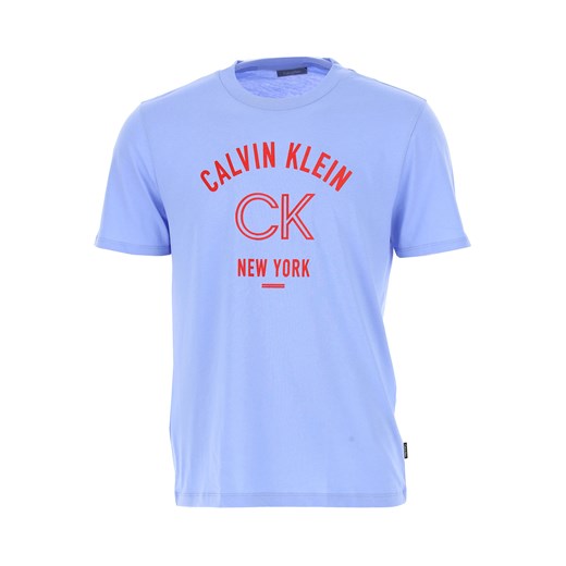 Calvin Klein Koszulka dla Mężczyzn, Light Blue, Cotton, 2017, L M S XL Calvin Klein  S RAFFAELLO NETWORK