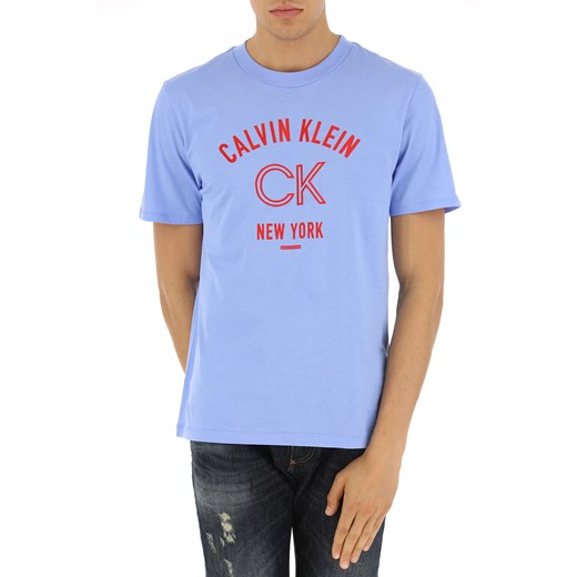 Calvin Klein Koszulka dla Mężczyzn, Light Blue, Cotton, 2017, L M S XL  Calvin Klein S RAFFAELLO NETWORK
