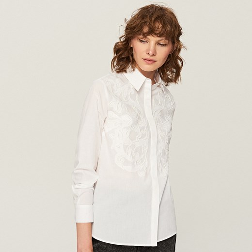 Reserved - Koszula w stylu retro - Biały