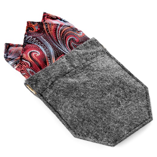 Szary filcowy uchwyt do poszetki Trendhim