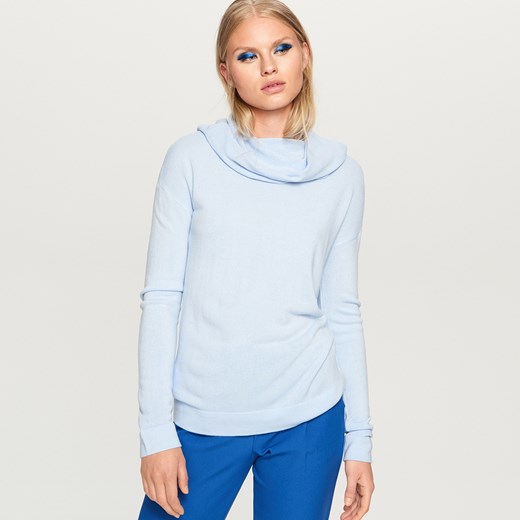 Reserved - Sweter z luźnym golfem - Niebieski  Reserved XS 