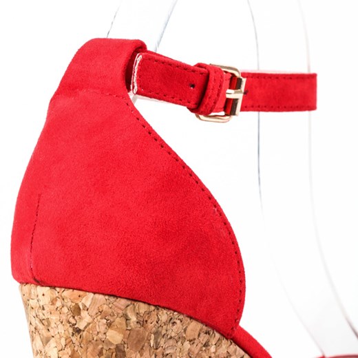 Czerwone sandały na słupku Venia - Obuwie