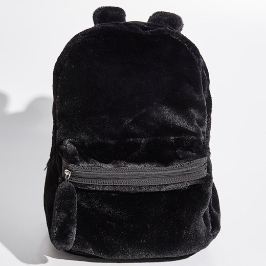 Sinsay - Pluszowy plecak - Czarny czarny Sinsay One Size 