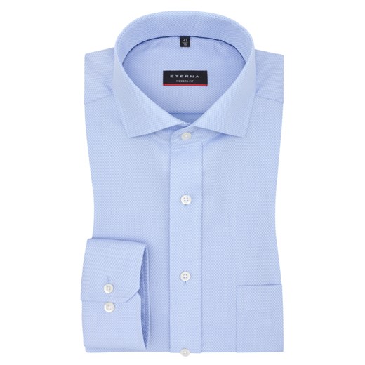 Eterna, Koszula biznesowa w modny wzór, wersja bardzo długa Jasnoniebieski