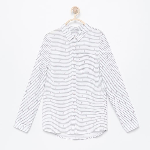 Reserved - Wzorzysta koszula z kieszonką - Biały Reserved  158 