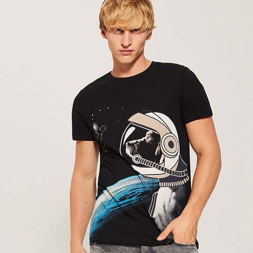 House - T-shirt z kosmicznym psem - Czarny  House XXL 