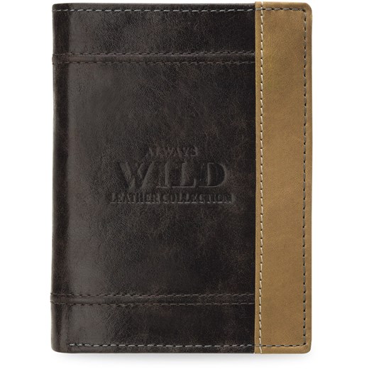 Składany portfel męski always wild skóra naturalna - brązowy