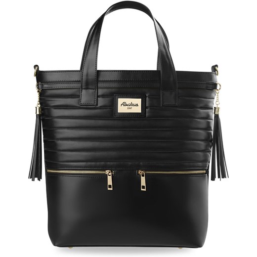 Duża torebka damska shopper bag - czarna pikowana