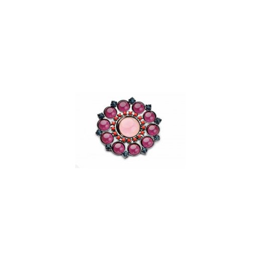 Broszka z różowymi kryształami