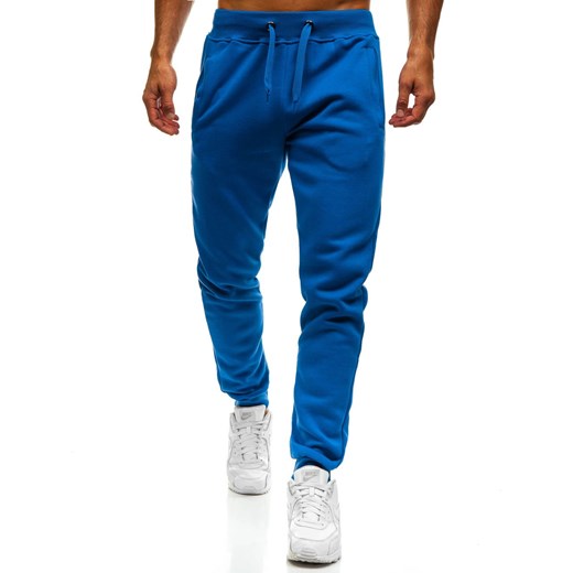Spodnie męskie dresowe niebieskie Denley XW01