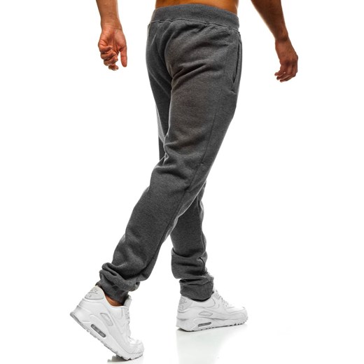 Spodnie męskie joggery dresowe grafitowe Denley XW01
