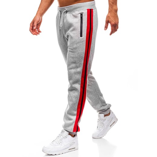 Spodnie dresowe joggery męskie szare Denley KZ05 Denley  XL 