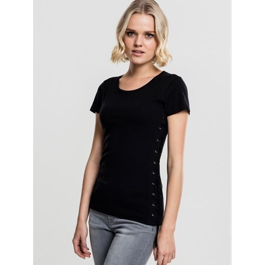 Ladies Washed Laced Up Tee Black TB1713