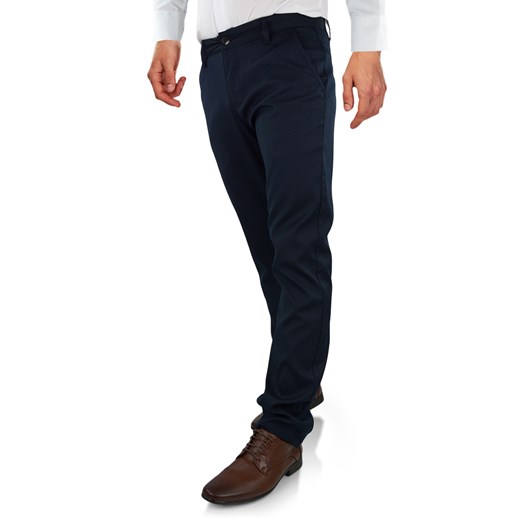 Eleganckie spodnie męskie w kolorze ciemno-grafitowym 1252A-1   33/32 promocyjna cena merits.pl 