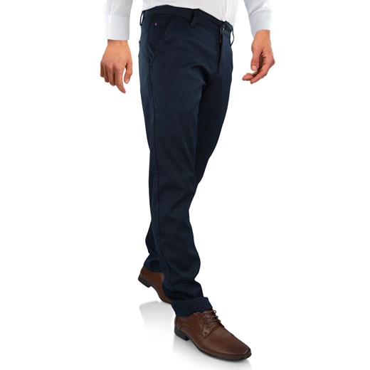 Eleganckie spodnie męskie w kolorze ciemno-grafitowym 1252A-1   33/32 wyprzedaż merits.pl 