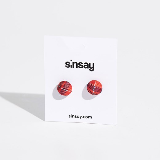 Sinsay - Kolczyki w kratkę - Wielobarwn Sinsay  One Size 