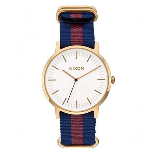 Zegarek Nixon PORTER NYLON GOLD / WHITE / RED - NIXON A10592439 Nixon   promocja otozegarki 