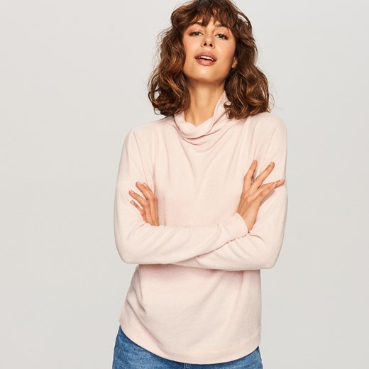 Reserved - Sweter z szeroką stójką - Różowy  Reserved XL 