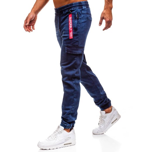 Spodnie jeansowe joggery męskie granatowe Denley Y268A Denley  2XL 