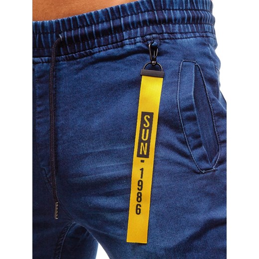 Spodnie jeansowe joggery męskie granatowe Denley Y257B Denley  M 