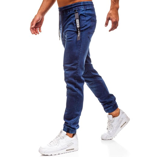 Spodnie jeansowe joggery męskie granatowe Denley Y257C  Denley M 