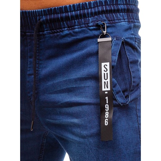 Spodnie jeansowe joggery męskie granatowe Denley Y257C  Denley M 