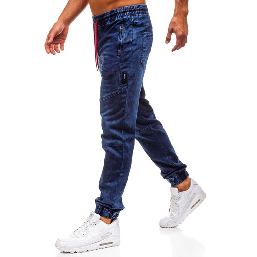 Spodnie jeansowe joggery męskie granatowe Denley Y267  Denley L 