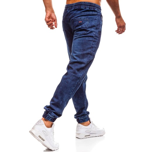 Spodnie jeansowe joggery męskie granatowe Denley Y267  Denley XL 