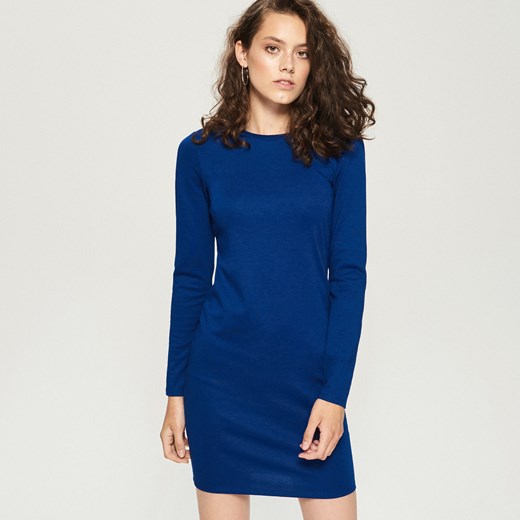 Sinsay - Dzianinowa sukienka midi - Niebieski  Sinsay S 