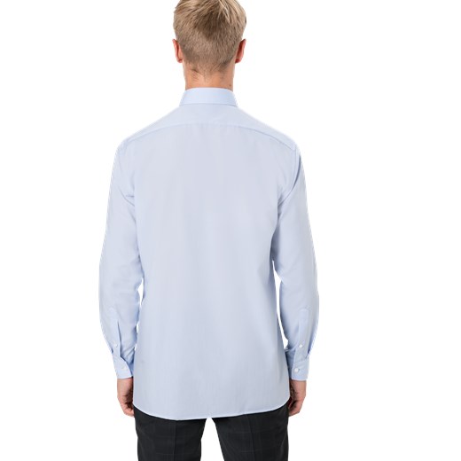 Koszula męska Olymp z klasycznym kołnierzykiem elegancka niebieska bez wzorów 
