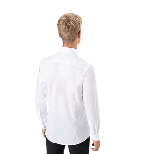 Koszula męska Olymp biała elegancka gładka z długimi rękawami 