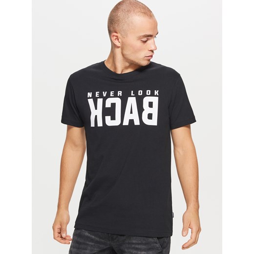 Cropp - Koszulka z napisem - Czarny  Cropp XL 