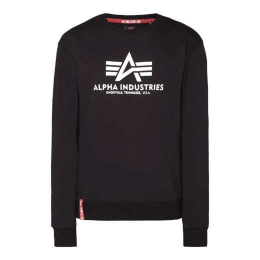 Bluza z nadrukowanym logo czarny Alpha Industries M Fashion ID GmbH & Co. KG