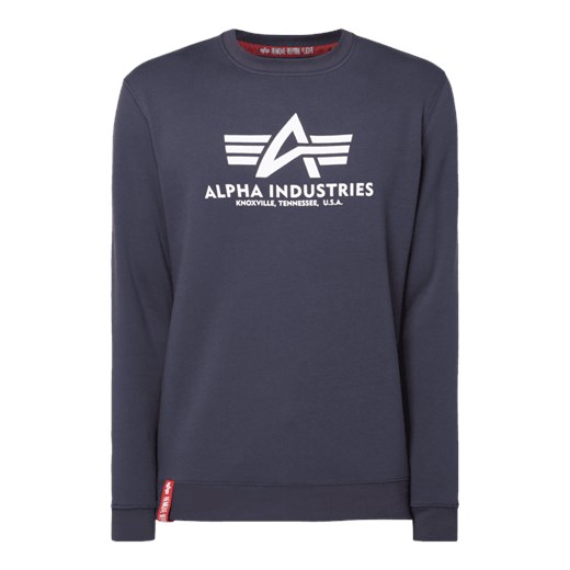 Bluza z nadrukowanym logo Alpha Industries szary M Fashion ID GmbH & Co. KG
