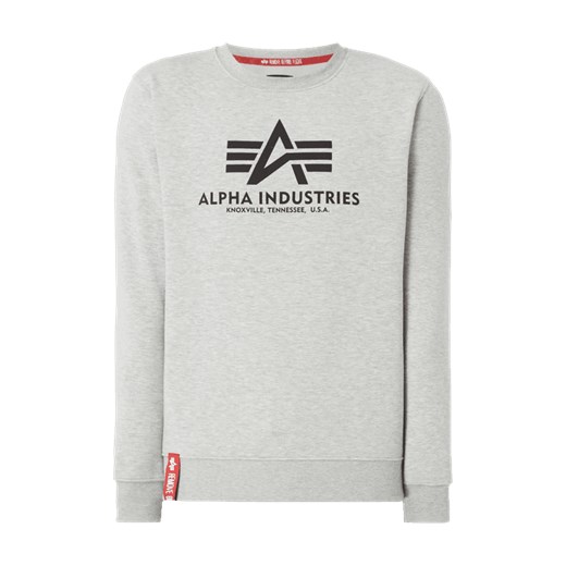 Bluza z nadrukowanym logo Alpha Industries szary XL Fashion ID GmbH & Co. KG