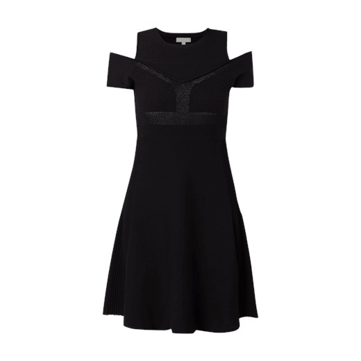 Sukienka z odkrytymi ramionami z perforowanym wzorem czarny Miss Sixty XS Fashion ID GmbH & Co. KG