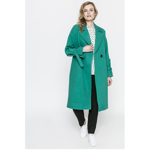 Zielony płaszcz damski Vero Moda z wiskozy bez wzorów 