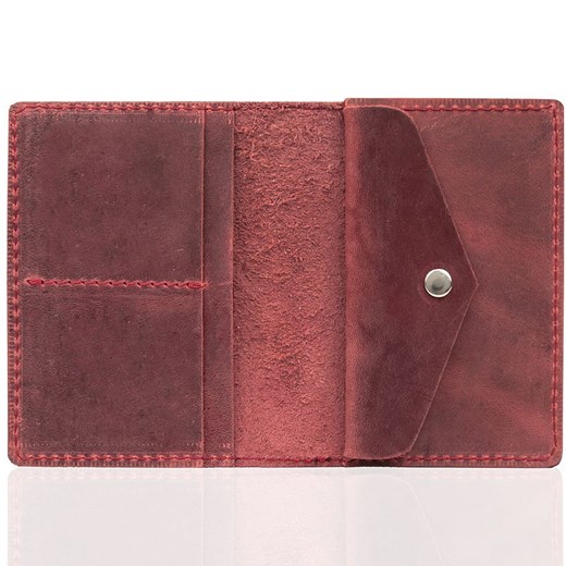 Skórzany cienki portfel slim wallet BRODRENE SW08 czerwony Brødrene   Skorzana.com
