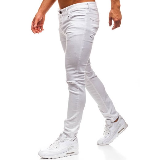 Spodnie jeansowe męskie białe Denley 8021  Denley 33/34 