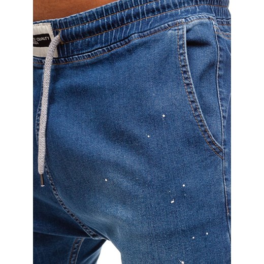 Spodnie jeansowe baggy męskie niebieskie Denley 2040  Denley L 