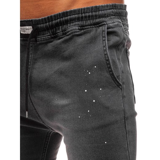 Spodnie jeansowe baggy męskie antracytowe  Denley 2040 Denley  L 