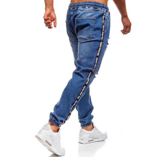 Spodnie jeansowe baggy męskie niebieskie Denley 2045 Denley  M 