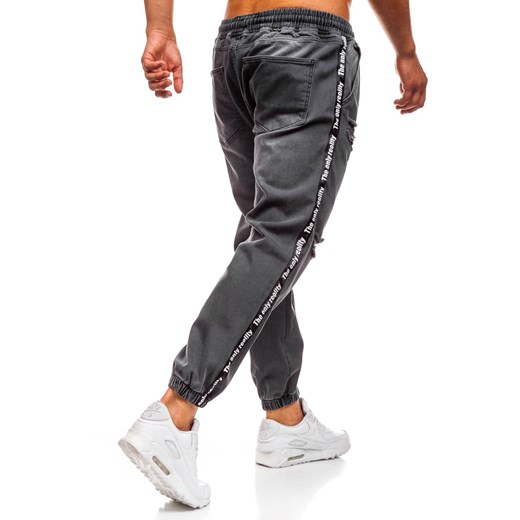 Spodnie jeansowe baggy męskie antracytowe  Denley 2045  Denley L 