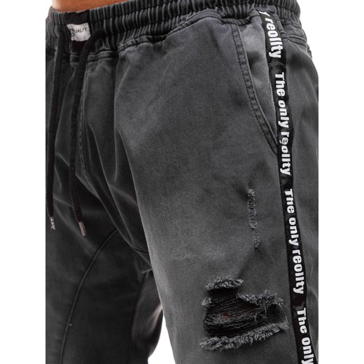 Spodnie jeansowe baggy męskie antracytowe  Denley 2045 Denley  M 
