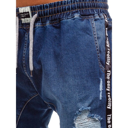 Spodnie jeansowe baggy męskie granatowe Denley 2045 Denley  M 