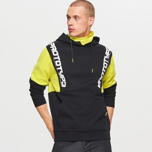 Cropp - Bluza kangurka futuristic youth - Czarny Cropp czarny XXL